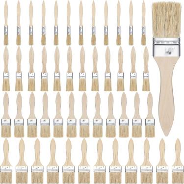 Imagem de Conjunto de pincéis Skylety 48 unidades 0,5/1/1,5/2 polegadas com cabo de madeira