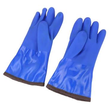Imagem de 1 par de Luvas Térmicas, Forro de lã, Luvas de Trabalho de Inverno de Borracha Antiderrapante para Homens e Mulheres, Luvas de Freezer Resistentes Ao Frio à Prova D'água, Azuis