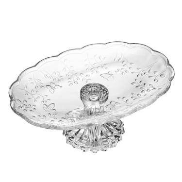 Imagem de Travessa com Pé New Butterfly 31cm x 20cm x 12cm Vidro - Lyo