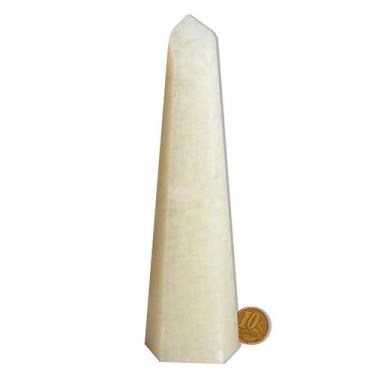 Imagem de Ponta Alabastro Pedra Natural Gerador 17cm 411g Classe A - CristaisdeC