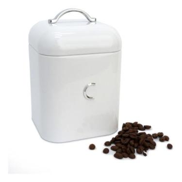 Imagem de Lata de Café 500g Minimalista Com Alça - Branco - Hermética - Mai Home