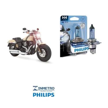 Imagem de Lâmpada Philips BlueVision H4 p/ HARLEY Fat Bob FXDF