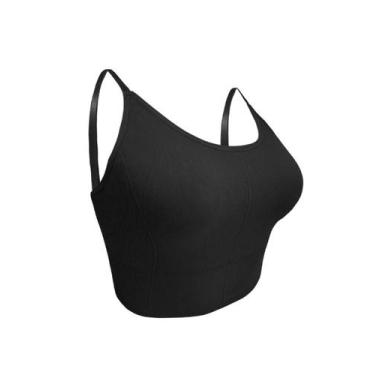 Imagem de Sutiã Top Plus Size Alça Fina C/ Bojo Confortável  - Impllus, Preto, G