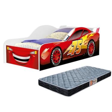 Imagem de Cama Carro Solteiro com Colchão. (Mc Queen Vermelho)