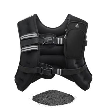 Imagem de OMLTZX Colete ponderado de 7,3 kg, peso ajustável, com listras reflexivas, colete para mulheres, homens, crianças, para caminhada, corrida, treinamento de força
