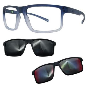 Imagem de Armação de Grau Mormaii 6127 Swap 5 DL6 Com 2 Clipons, Cinza, Red