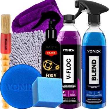 Imagem de Kit Shampoo E Cera Automotivo Brilho Proteção Desengraxante - VONIXX