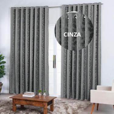Imagem de Cortina Jacquard para sala/quarto 2,00 x 1,80 m Varias Cores Semi Blac