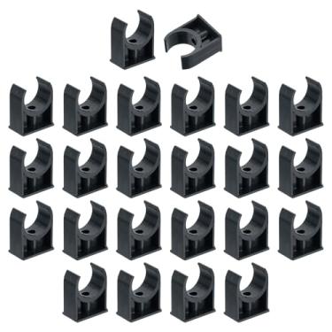 Imagem de uxcell 24 peças de grampos de tubo de água de PVC, fivelas de mangueira de tubulação em forma de U, suporte de tubo de irrigação para 32 mm OD para bandejas de TV, tubulação, tubo de suporte de