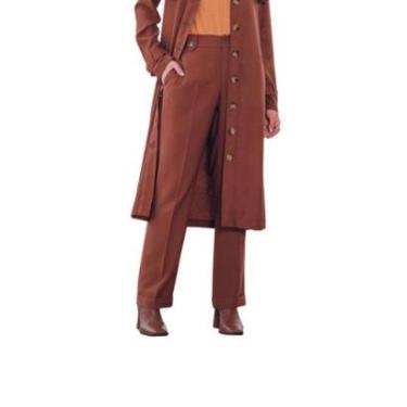 Imagem de Calça Alfaiataria Matuta Essencial Com Passante Marrom Tam. 44-Feminino