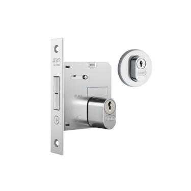 Imagem de Fechadura 1006 Para Porta De Correr Cromado Externa - Stam Redondo