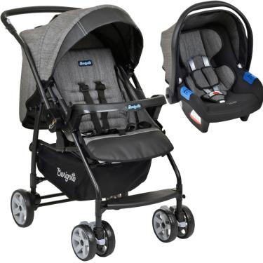 Imagem de Carrinho Rio K Com Bebê Conforto Mesclado Preto - Burigotto