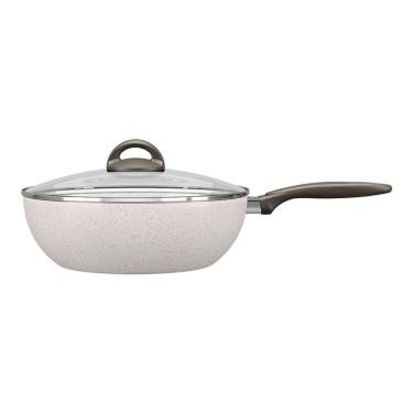 Imagem de Wok Com Tampa Antiaderente 28cm 4,1l Ceramic Life Suprema Brinox Vanilla