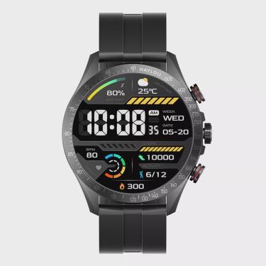 Imagem de Smartwatch Haylou Solar Pro Tela Amoled de 1,43, com chamada bluetooth, função sos, assistente de voz, reprodução de música, Ls18, preta