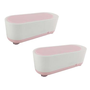 Imagem de Limpador Ultrassonico Oculos Joias Anel Kit 2 unidades Acessorios Pinceis de Maquiagem Alta Frequencia Multiuso Portatil