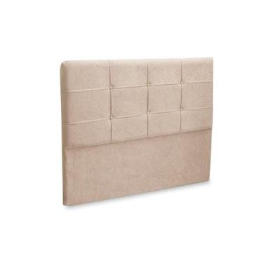 Imagem de Cabeceira London 1,40 Suede Amassado Bege - JS Móveis