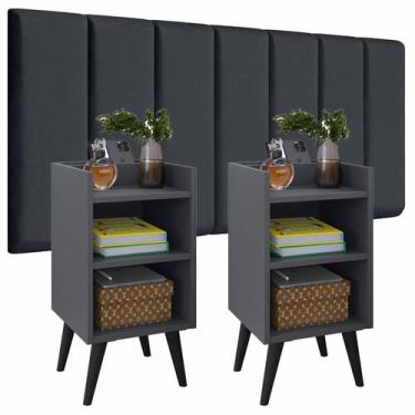 Imagem de Conjunto kit Quarto Cabeceira MODULADA Julia SOL. 0,90 CASAL 1.40  QUE