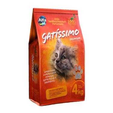 Imagem de Areia higiênica sanitária gatissimo premium para gatos limpeza absorve