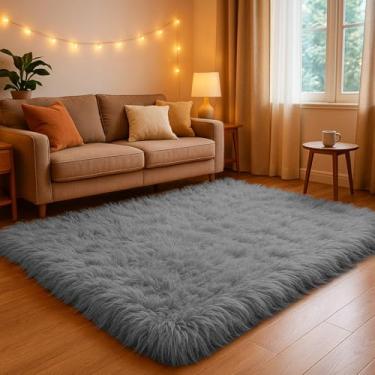 Imagem de Tapete 2,00 X 1,50 Peludo Felpudo Macio Para Quarto Sala(Cinza liso)