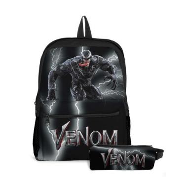 Imagem de Kit Mochila com Bolso e Estojo Escolar Infantil Alienígena Venom Menin