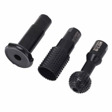Imagem de Sphere Rotary Burr 3pcs Liga de Liga de Aço Dura Rebarbas de Escultura Em Madeira para 115 125 Grinder de ângulo de Tipo Preto Pintado de 14 Mm Roscado