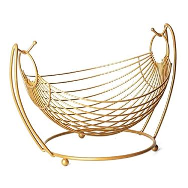 Imagem de Cesta de frutas e legumes, arame de ferro, tigela de frutas, vegetais, cesta de frutas doméstica, bancada, cesta de armazenamento (cor: A)