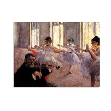 Imagem de SDYJ6GSW Edgar Degas Prints Rehearsal Giclee Canvas Art Print Impressionism Wall Art Ballerina Poster Vintage Edgar Degas Decoração de parede 70x50cm (71.1x50.8 cm) sem moldura