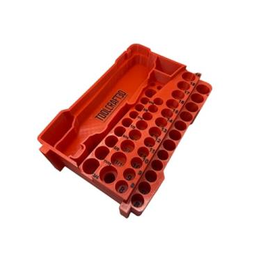 Imagem de ToolCraft3d Design Inserção impressa em 3D projetada para Milwaukee M12 3/8 Ratchet and Packout Organizer (apenas enchimento) (vermelho)
