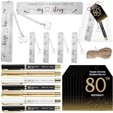 Imagem de Sinload 25 conjuntos de lembrancinhas de aniversário para convidados, 25 canetas esferográficas Thanks for Coming 25 marcadores, 25 cartões com bolsa de organza para lembrança de festa de aniversário