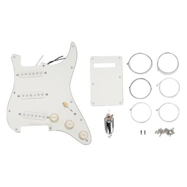 Imagem de Guitarra Elétrica Pickguard pré -conectado, Placa de Guarda de Intensificador de Som de Bobina Dupla Com Fiação de Parafusos de Montagem Fiação da Fiação para Guitarras (Plugue do navio Chrome)