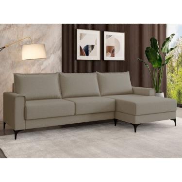 Imagem de Sofá para Sala de Estar 3 Lugares Moderno Premium Bege Escuro