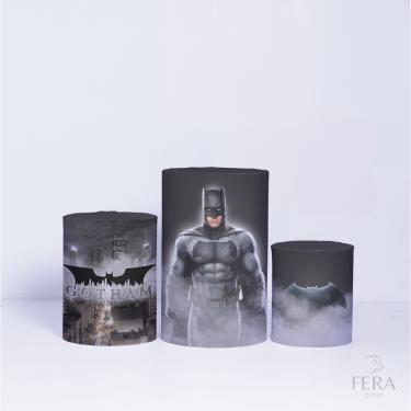 Imagem de Trio de Capa Cilindro para Festa Infantil Veste Fácil C/elástico Batman