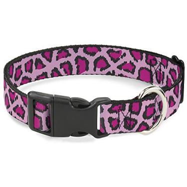Imagem de Buckle-Down Coleira com clipe de plástico - Leopardo Rosa - 3,8 cm de largura - Serve para pescoço de 40,6 a 58,4 cm - Médio