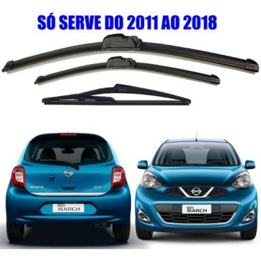 Imagem de Kit Palheta Limpador Parabrisa Nissan March 2015 2016 2017 2018 - MQ V