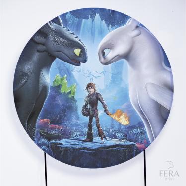 Imagem de Painel Decorativo para Festa 1,30x1,30 metros Vesti Fácil com Elástico Como Treinar seu Dragão - Fera Print