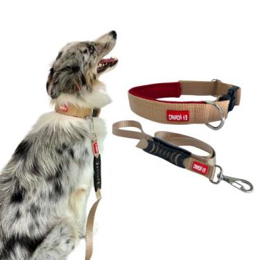 Imagem de Conjunto Coleira com Trava de Segurança P + Guia para Cachorro - Canad
