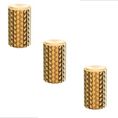 Imagem de KIT 3 PUXADOR ZIGRINATO IL1780 18x30 PONTO BRONZE ESC ( DOURADO ) - IT