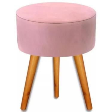 Imagem de Puff Modelo Retro Pe Palito Acabamento Veludo - D Inovar Imóveis, Rosa