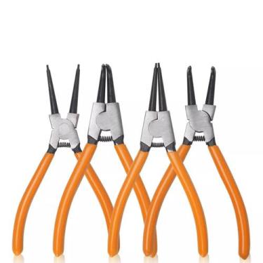 Imagem de Jogo Alicate De Bico Para Tirar Abrir Aneis 4 Peças 7 Saca Anel Elasti