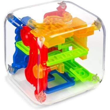 Imagem de Puzzle 3D Maze Cube 3 Otters 72 Obstáculos Educacional Toy Kids