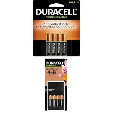 Imagem de Carregador de Pilhas Recarregáveis AA e AAA DURACELL com 4 pilhas AA e 4 pilhas AAA