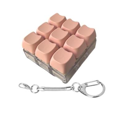 Imagem de Kokiya Chaveiro Fidget Teclado Mecânico Teclado Compacto Único Botão Chave Acessórios Adultos Presentes para Festa Aniversário Escritório, 9 Chaves