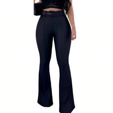 Imagem de Calças Femininas Cirre Flare - Dinamotion, GG, Preto