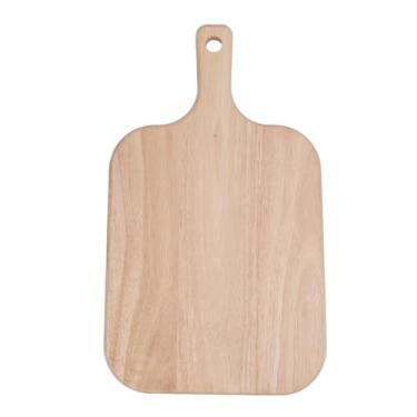 Imagem de Tábua de cortar madeira, tábua de servir de madeira decorativa para cozinha, tábua de cortar com alça para carne, queijo, pão, legumes, frutas (C 23,6 x 13 x 7,1 cm)