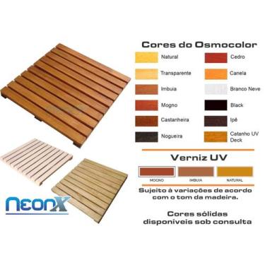 Imagem de Deck De Madeira Modular 50x50 cm Com Pintura Neonx, Osmocolor Nogueira