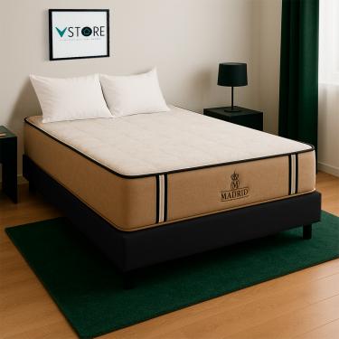 Imagem de Cama Box Baú Viúvo Preto E Colchão Madrid Molas Vstore