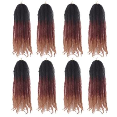 Imagem de XCXINGJIA Tranças De Crochê Marley, 24" (Pacote Com 8), Extensões Longas E Elásticas, Afro Crespas Torcidas Sintéticas (Tb/30/27#, Pacote 8)