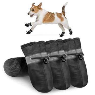 Imagem de SCENEREAL Sapatos de cachorro para pavimento quente para cães pequenos e médios protetores de patas, botas de verão resistentes ao calor à prova d'água macias para caminhadas ao ar livre, pisos