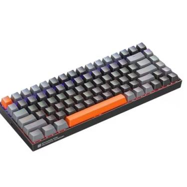Imagem de Teclado Mecânico para Jogos K68 60% Sem Fio, Bluetooth 5.0/2.4 GHz, Receptor USB-C 2 em 1, Troca a Quente, Layout Compacto EUA de 68 Teclas, Economia de Energia, Interruptor Azul