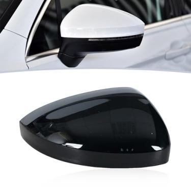 Imagem de JESYMBX Para VW Tiguan 2017 2018 2019 2020 Tampa da tampa do espelho retrovisor da porta da asa do automóvel moldura do espelho retrovisor lente de vidro luz de volta 1 par esquerdo e direito preto